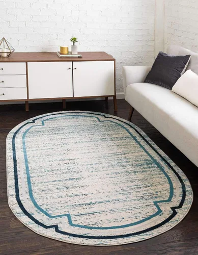 Vista 29 de Unique Loom Oasis Collection - Alfombra de área - Fuente (2 pies x 3 pies, rectangular, gris/marfil)
