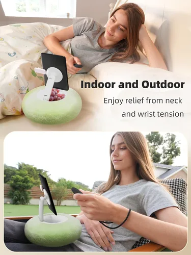 Vista 3 de VOLTIFYMAX Soporte magnético para Kindle con girador de páginas, acogedor soporte para Kindle para leer, soporte de teléfono ajustable de 360°