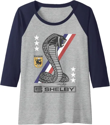 Vista 3 de Carroll Shelby Shelby Racing Stripe Snake - Camiseta de béisbol raglán, Negro