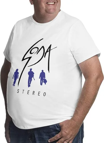 Vista 2 de Soda Stereo Plus Size T Shirt Man's Big and Tall Casual Round Neckline Short Sleeve Loose Fashion Shirts
