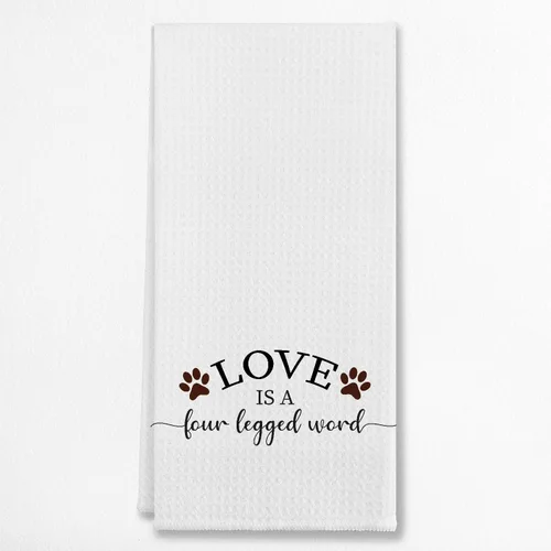 Vista 5 de Spoiled Dogs Live Here Farmhouse - Paños de cocina de algodón y paños de cocina, 24 x 16 pulgadas, regalos para los amantes de los perros Multi2