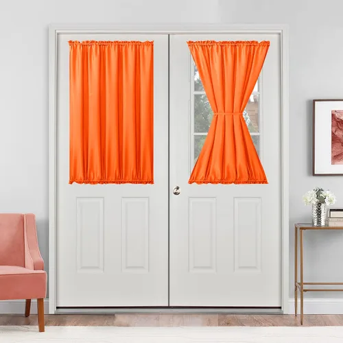 Vista 87 de Cortinas para puerta francesa, color aguamarina, 24 pulgadas de ancho x 40 pulgadas de largo, 1 panel Bolsillo para barra, semitransparente