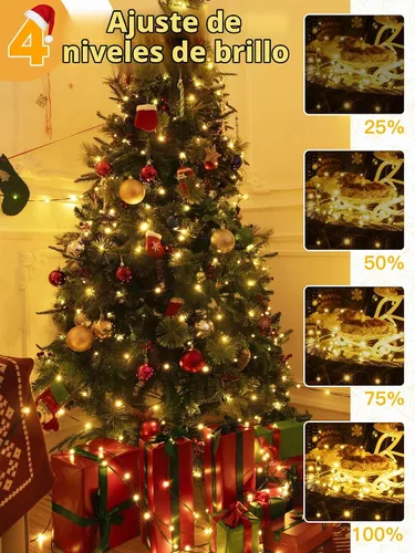 Vista 6 de BrightChristmas Luces de Navidad de 600 LED de 196 pies, tira de luces impermeables para exteriores con control remoto y temporizador, luces