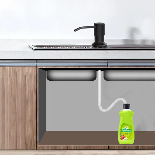 Vista 3 de Dispensador de jabón para fregadero de cocina, dispensador de jabón para fregadero Kichen integrado, kit de tubo de extensión de 47 pulgadas, bomba