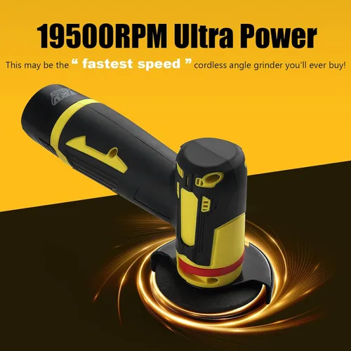 Vista 7 de Mini amoladora angular de 19500 RPM, amoladora angular inalámbrica de 4000 mAh con batería, amoladora angular portátil pequeña, herramienta de corte