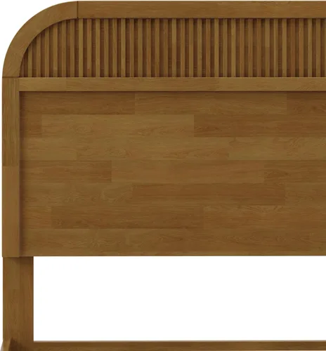 Vista 9 de Christopher Knight Home Base de cama de madera tamaño Queen con cabecero, cama de plataforma con acabado de roble, madera maciza y fabricada,