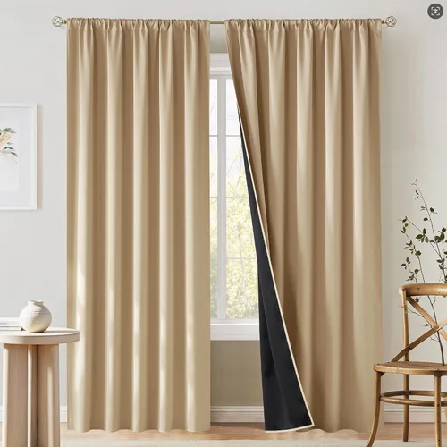 Vista 7 de NICETOWN Biscotti - Cortinas de cocina beige de 36 pulgadas de largo, bolsillo para barra, 100% opacas, casuales y relajantes, tratamientos
