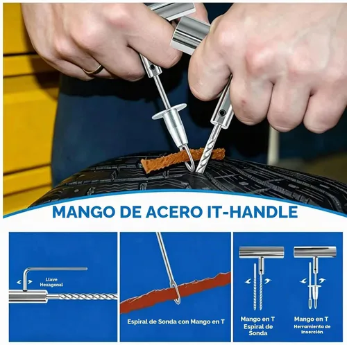Vista 9 de Kit de reparación de neumáticos TILIBOTE, 117 piezas, kit de tapones de neumáticos resistentes, con kit de parches de neumáticos universal