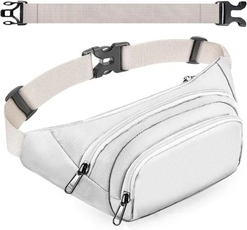 Vista 7 de Riñonera grande para mujeres y hombres – Riñonera Syican con 3 bolsillos con cremallera, regalos para disfrutar de deportes, viajes, entrenamiento