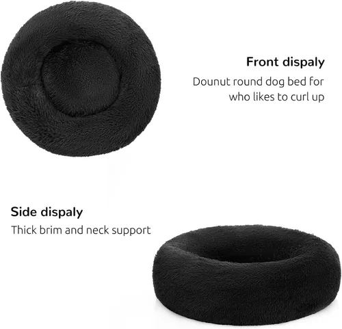 Vista 4 de Hachikitty Calming Donut Cuddler - Cama para perros medianos, 24 pulgadas