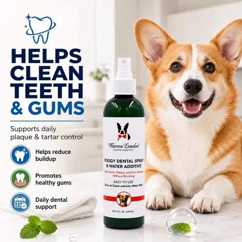 Vista 4 de Warren London - Aerosol dental y aditivo de agua para perros y gatos, cuidado bucal de aliento fresco, soporte de dientes y encías de menta, spray