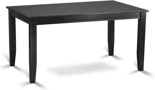 Vista 3 de East West Furniture DUDA7-BLK-12 - Juego de mesa y sillas de cocina de 7 piezas, consta de una mesa de comedor rectangular y 6 sillas Parson