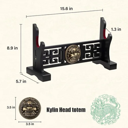 Vista 2 de Kylin - Soporte acolchado de 1 nivel para espada, soporte de exhibición para Tanto Rapier, sable de luz, samurái, cosplay, hoja Tanjirou, Demon