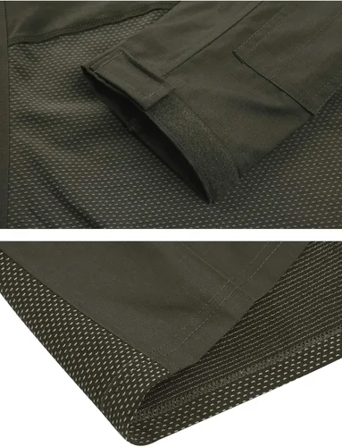 Vista 6 de CRYSULLY Camiseta militar para hombre manga larga con cremallera de 14