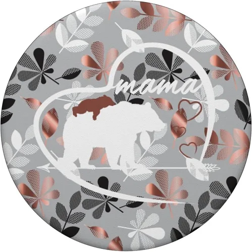 Vista 3 de PopSockets - Soporte para teléfono móvil y tablet, diseño de oso Mama, Negro