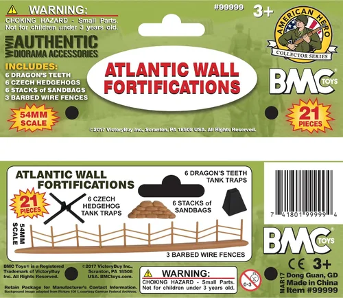 Vista 4 de BMC WW2 Atlantic Wall Fortifications - 21pc plástico ejército hombres accesorios
