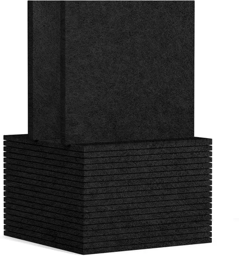 Vista 7 de TroyStudio 20 piezas de paneles acústicos autoadhesivos - Paneles absorbentes de sonido de 12 x 12 x 0.32 pulgadas, paneles de sonido decorativos