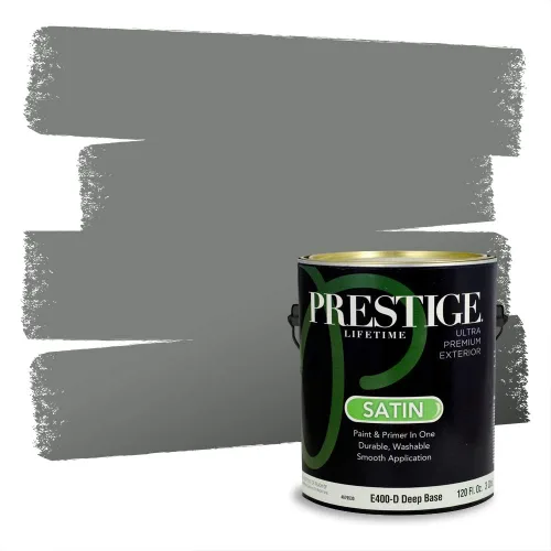 Vista 96 de Prestige Paints - Pintura exterior e imprimación en uno, 1 galón, plano, compatibilidad comparable con el color menta «Whipped Mint» de Behr