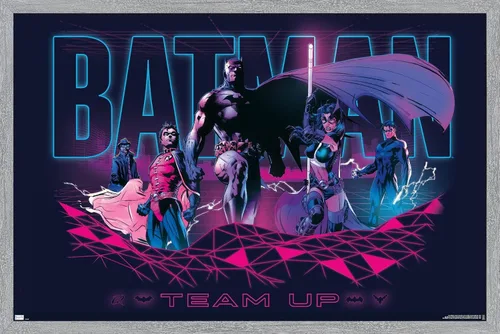 Vista 16 de Trends International DC Comics Batman - Póster de pared, 22.4 pulgadas de largo x 14.7 pulgadas, versión enmarcada en madera de granero