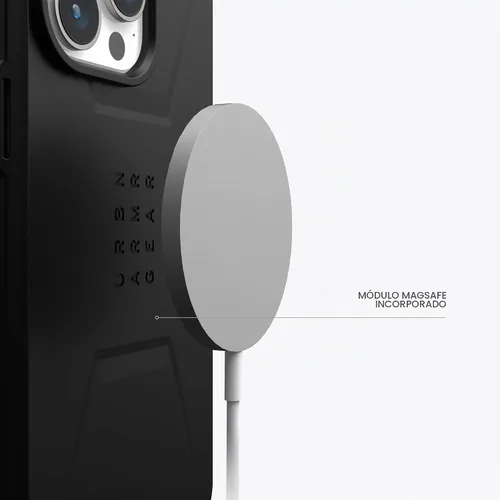 Vista 4 de URBAN ARMOR GEAR UAG - Funda compatible con iPhone 15 Pro Max de 6.7 pulgadas, color negro civil, imán integrado, compatible con carga MagSafe