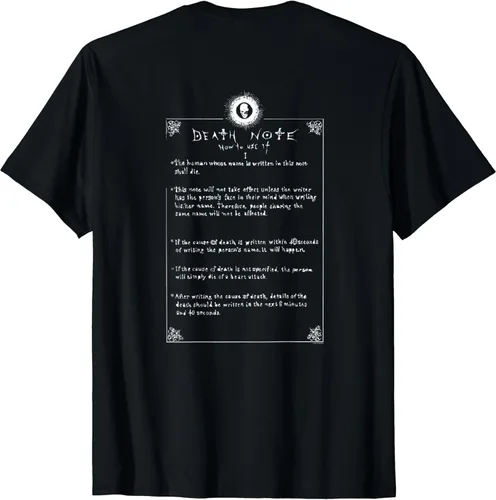 Vista 2 de Death Note Cómo usar la camiseta, Negro, S