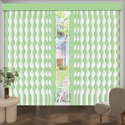 Vista 11 de Persianas verticales opacas sin cordón, persianas de tela con listones de 3.5 pulgadas, persianas verticales con protección UV, tamaño súper grande
