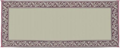 Vista 5 de Tapete clásico de estilo para campamento color borgoña y beige. Reversible. 8 x 20 pulgadas. RC5 Borgoña/beige