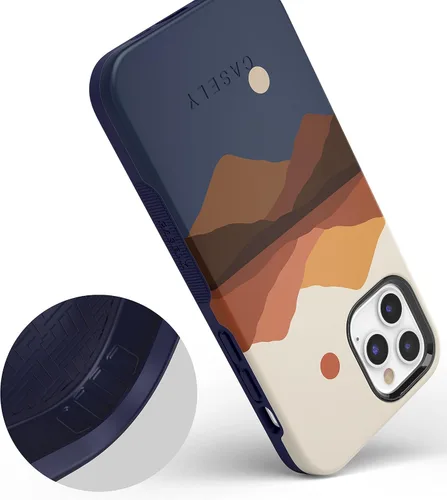 Vista 4 de Funda Casely para iPhone 12/12 Pro Los opuestos se atraen Montañas de día y noche Compatible con MagSafe Diseño protector audaz