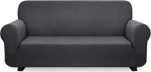 Vista 11 de iCOVER - Funda de sofá de una pieza de alta elasticidad, lavable a máquina, tela jacquard de elastano, parte inferior elástica antideslizante, sofá