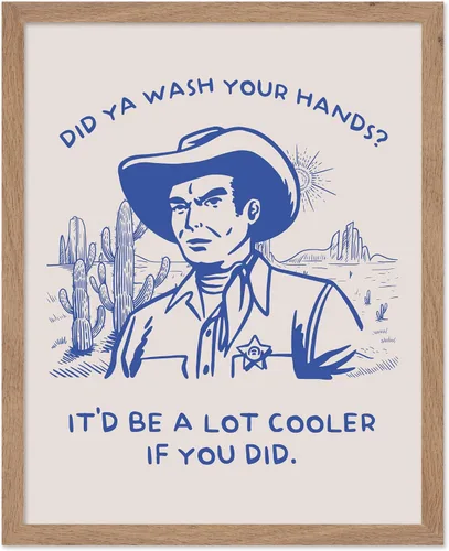 Vista 38 de Poster Master Póster de You've Yeed Your Last Haw, estampado retro de vaquero azul, arte occidental, arte moderno, arte del salvaje oeste, regalo