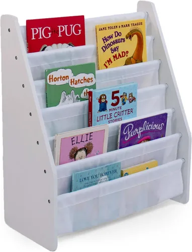 Vista 11 de Humble Crew - Estantería para niños de 6 niveles, organizador de estanterías para libros, armario extra grande para niños pequeños con bolsillos