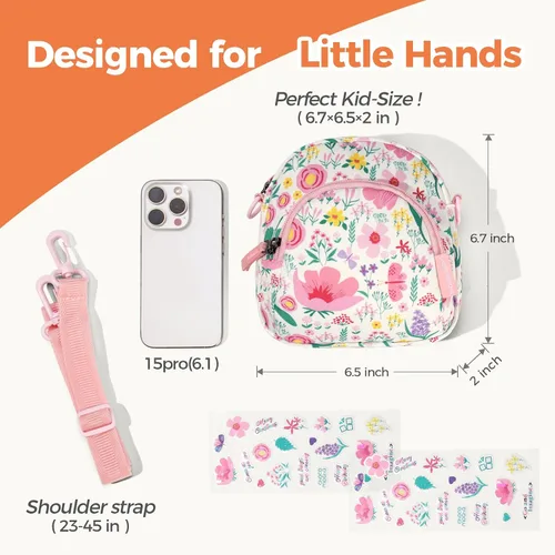 Vista 3 de Choco Mocha Bolso cruzado para niñas pequeñas de 4-6, 6-8, bolso cruzado para niños, bolso cruzado para niños de 2, 3, 4 años
