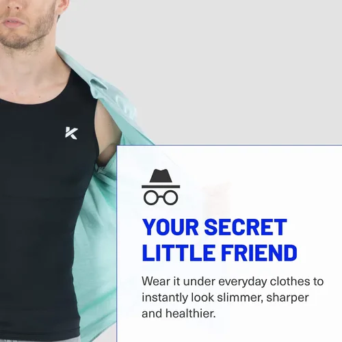 Vista 4 de Kewlioo Camiseta sin mangas adelgazante para hombre Fajas moldeadoras para hombre Chaleco adelgazante premium Comodidad durante todo el día