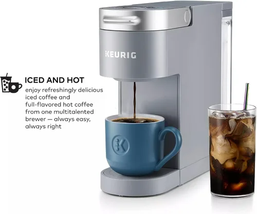 Vista 4 de Keurig K-Iced Plus - Cafetera de una sola porción, prepara café helado, se adapta a taza de viaje, depósito de agua extraíble, gris ártico (renovada)