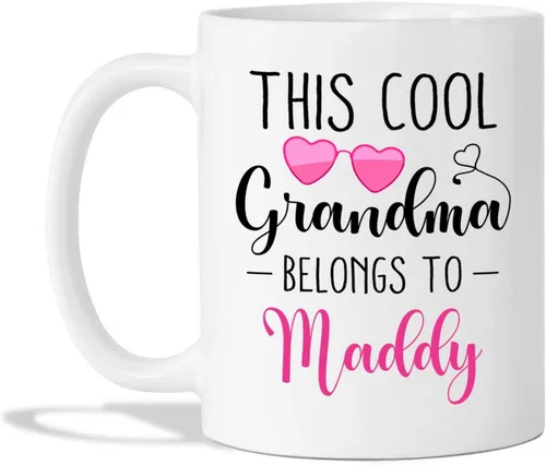 Vista 11 de Taza de café con texto en inglés "Grandma No Matter How Hard Life Gets At Least You Do Not Have Ugly Grandchildren - Taza de café para abuela, taza