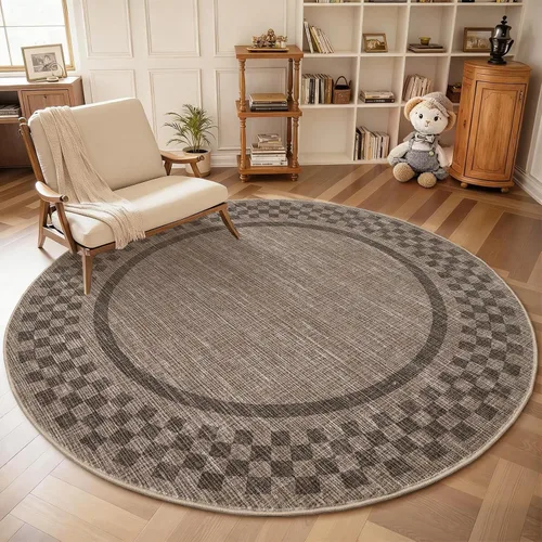 Vista 36 de GarveeHome Alfombra lavable de 5 x 7 pies para sala de estar, alfombra Beige festoneado