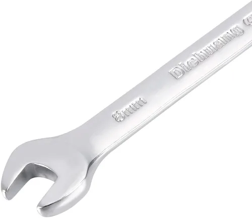 Vista 5 de uxcell Llave combinada métrica de extremo abierto, caja de 12 puntos, 0.315 in, acabado cromado, Cr-V