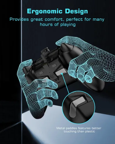 Vista 5 de AOLION - Paletas de control para controlador Xbox Series S X, paletas AOLION Xbox con función de memoria2 botones traseros de metal de programación