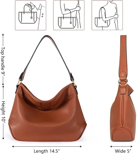 Vista 5 de Montana West Bolsos Hobo para mujer bolsos y bolsos clásicos y simples con asa superior