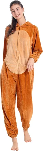 Vista 4 de Unisex Animals Costume AdultPlush Hooded Animals Onesie Homewear AdultsHalloween Christmas Jumpsuit Women & Men