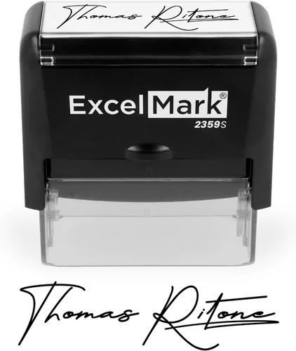 Vista 8 de ExcelMark Sello de firma personalizado, autoentintado, extra grande