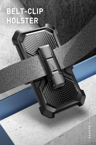 Vista 6 de i-Blason Armorbox - Funda para Samsung Galaxy S23 con soporte y clip para el cinturón, protector de pantalla integrado, 2 marcos frontales