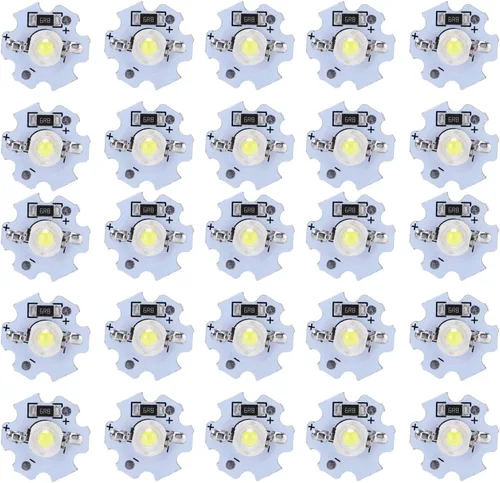 Vista 12 de POCREATION 25 chips LED AXD-1W-5V, bombilla LED de chip de 5 V, bombilla de ahorro de energía de 200 lúmenes, 1 W, cuentas de lámpara LED de alta