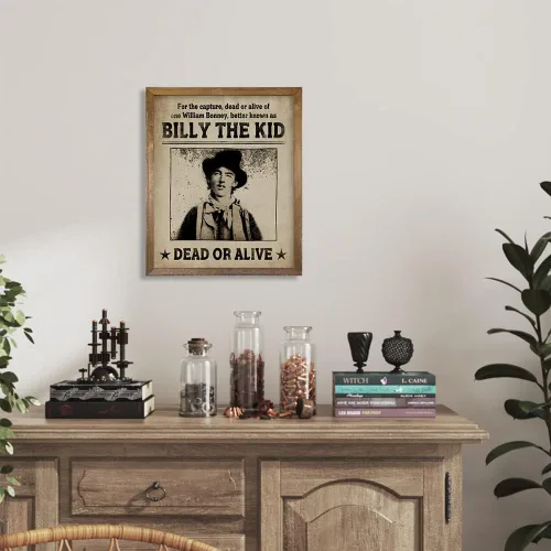 Vista 3 de Póster de Billy el Niño - Viejo Póster Se Busca del Oeste - Carteles Se Busca - Imagen de Salón del Oeste - Divertidos Pósteres Se Busca Vintage