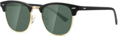 Vista 14 de AEVOGUE Gafas de sol polarizadas para mujeres y hombres semi marco retro gafas de sol AE0369