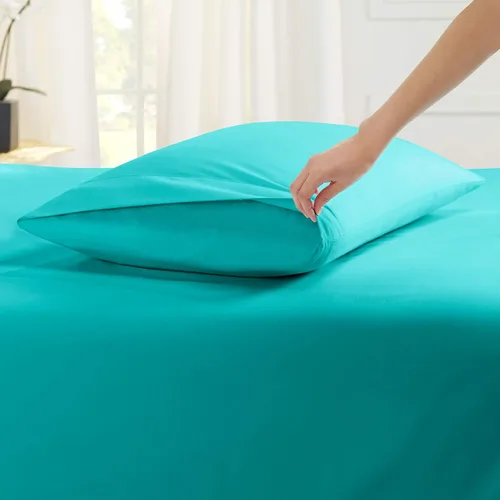 Vista 2 de Fundas de almohada – Juego de 2 fundas de almohada de algodón de 600 hilos, calidad de algodón, sedoso y suave, sin arrugas