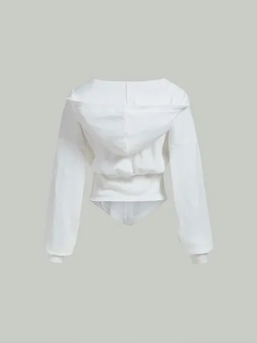 Vista 2 de Verdusa Sudadera con capucha y manga larga con cremallera para mujer