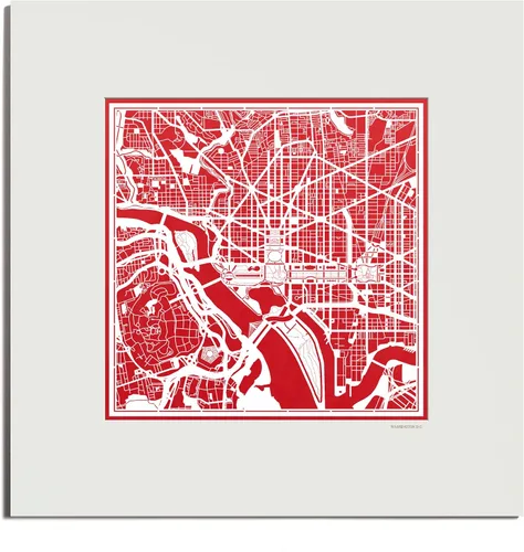 Vista 86 de O3 Design Studio San Diego, CA Paper Cut Map Matted Grey 20x20 in Paper Art