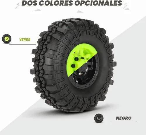 Vista 2 de Goolsky 4 neumáticos AUSTAR AX-4020C de 1.9 pulgadas 4.331 in 1/10 Rock Crawler con borde de rueda Beadlock para D90 SCX10 AXIAL RC4WD TF2 RC Car