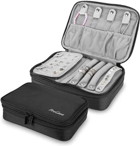 Vista 2 de ProCase Estuche organizador de joyas de viaje para mujeres y niñas, paquete con joyero organizador para mujeres y niñas